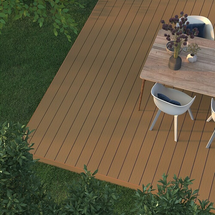 Vlonderplank WPC (l x b x d: 300 x 14 x 2,3 cm, Bruin) | BAUHAUS