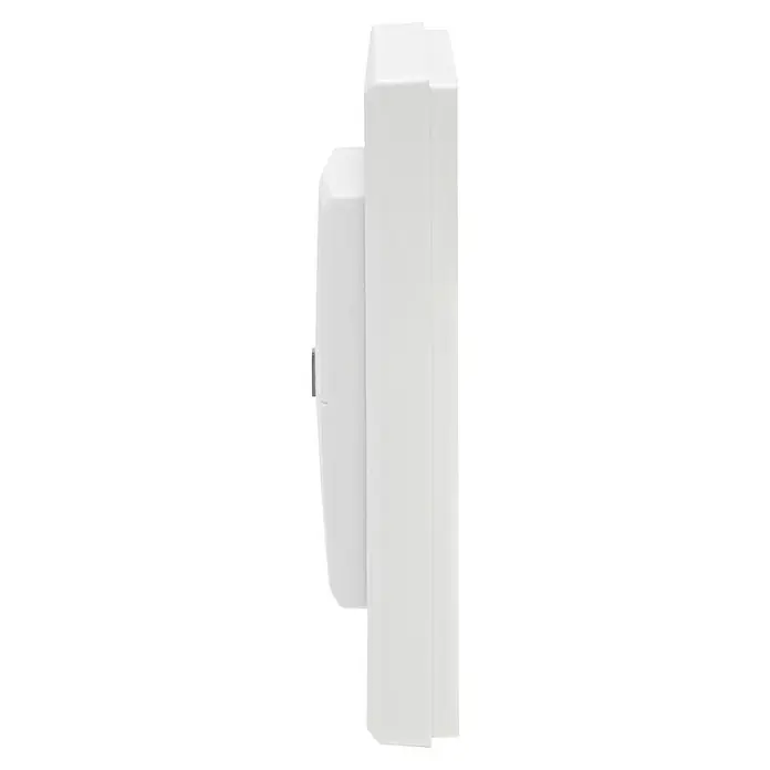 Homematic IP Funk-Wandtaster HmIP-WRC2-2 - 2-fach, Batteriebetrieben, 19 x 86 x 86 mm, Weiß - Seitenansicht eines weißen Türschlosses. Das moderne Design sorgt für Sicherheit und fügt sich nahtlos in jede Tür ein.