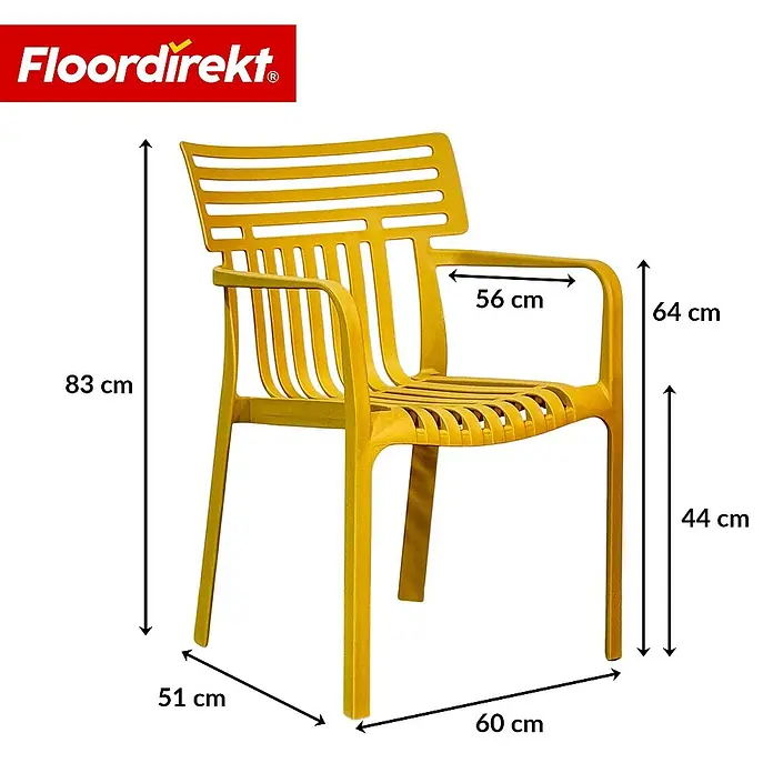 Floordirekt Gartenstuhl Sitwell Gelb - Polypropylen, Gelb