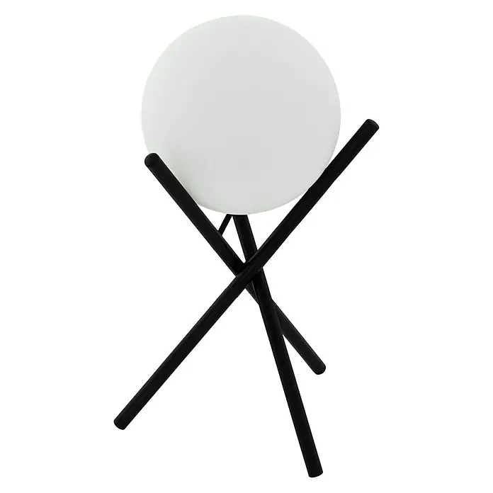 Eglo Lámpara de sobremesa Castellato - 28 W, Ø x Al: 15 x 33 cm, Negro, E14 - Lámpara de mesa esférica moderna con marco negro para un ambiente acogedor. Su diseño minimalista complementa cualquier interior.