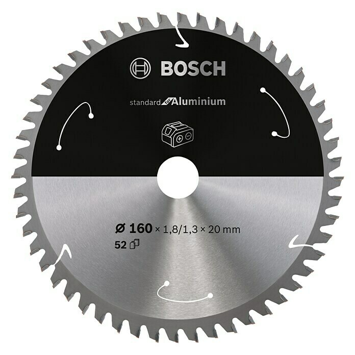 Bosch Cirkelzaagblad (Diameter: 160 mm, Boorgat: 20 mm, Aantal tanden: 52 tanden)