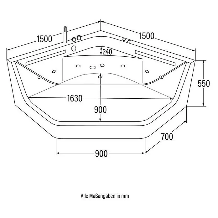 Home Deluxe Whirlpool PACIFICO - 150 x 150 cm, Weiß