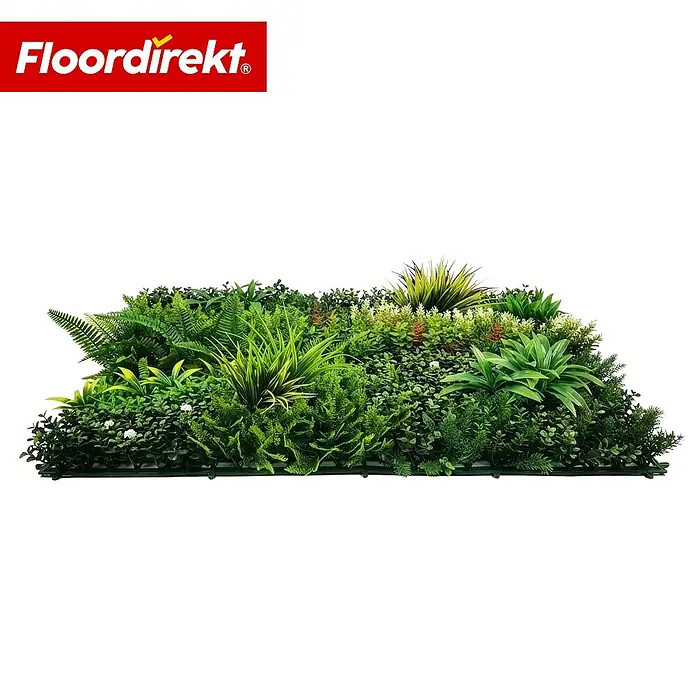 Floordirekt Kunstpflanze Pflanzenwand Meadow - 100 x 100 cm - mit erweiterbarem Klick-System - Kunststoff
