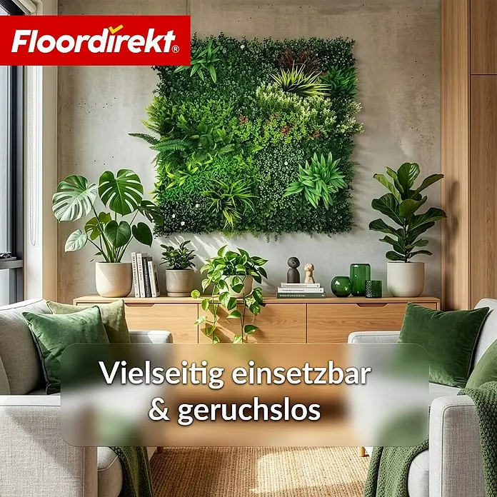 Floordirekt Kunstpflanze Pflanzenwand Meadow - 100 x 100 cm - mit erweiterbarem Klick-System - Kunststoff