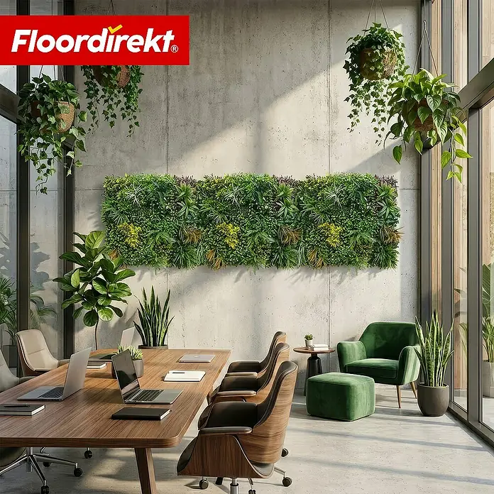 Floordirekt Kunstpflanze Pflanzenwand Spring Garden - 100 x 100 cm - mit erweiterbarem Klick-System - Kunststoff