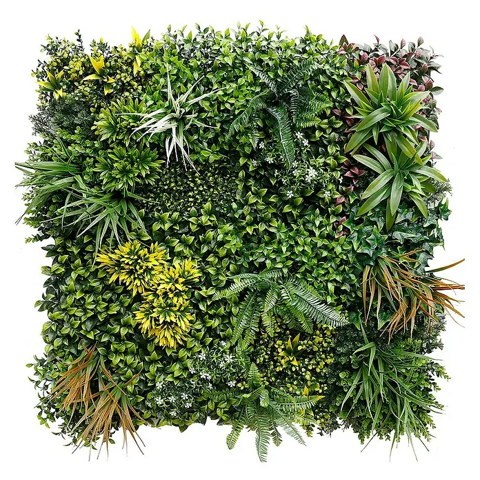 Floordirekt Kunstpflanze Pflanzenwand Spring Garden - 100 x 100 cm - mit erweiterbarem Klick-System - Kunststoff