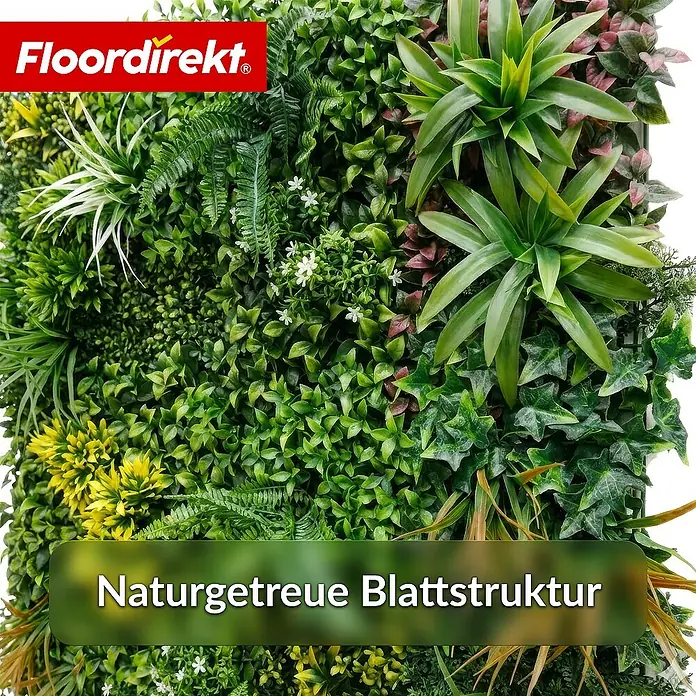 Floordirekt Kunstpflanze Pflanzenwand Spring Garden - 100 x 100 cm - mit erweiterbarem Klick-System - Kunststoff
