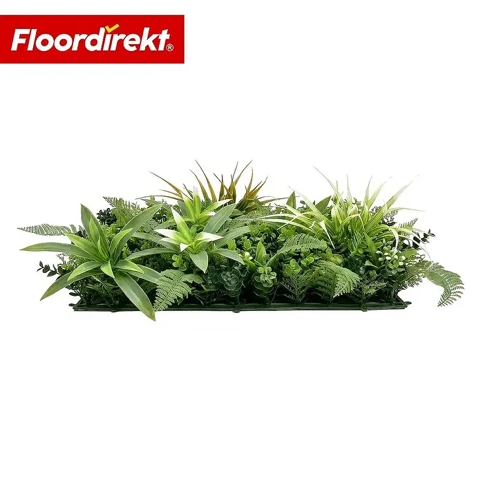 Floordirekt Kunstpflanze Pflanzenwand Fire Sky - 50 x 50 cm - mit erweiterbarem Klick-System - Höhe: 7 cm, Kunststoff