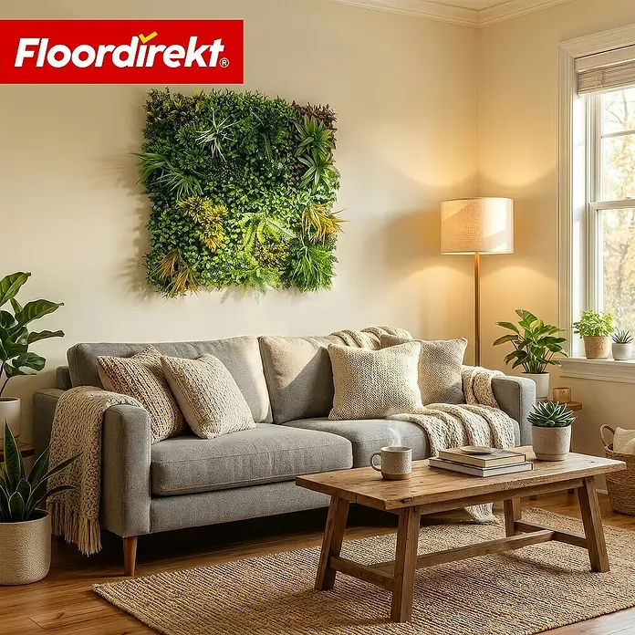 Floordirekt Kunstpflanze Pflanzenwand Spring Garden - 100 x 100 cm - mit erweiterbarem Klick-System - Kunststoff
