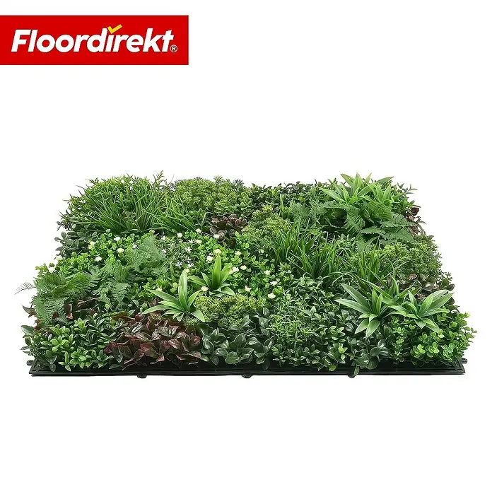 Floordirekt Kunstpflanze Pflanzenwand Wonderland - 100 x 100 cm - mit erweiterbarem Klick-System - Kunststoff