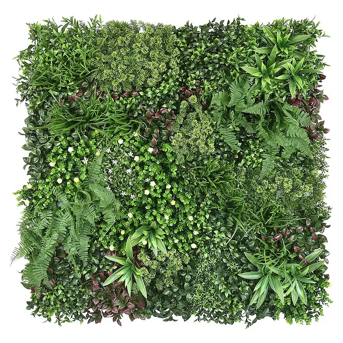 Floordirekt Kunstpflanze Pflanzenwand Wonderland - 100 x 100 cm - mit erweiterbarem Klick-System - Kunststoff