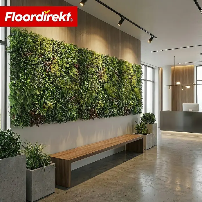 Floordirekt Kunstpflanze Pflanzenwand Wonderland - 100 x 100 cm - mit erweiterbarem Klick-System - Kunststoff