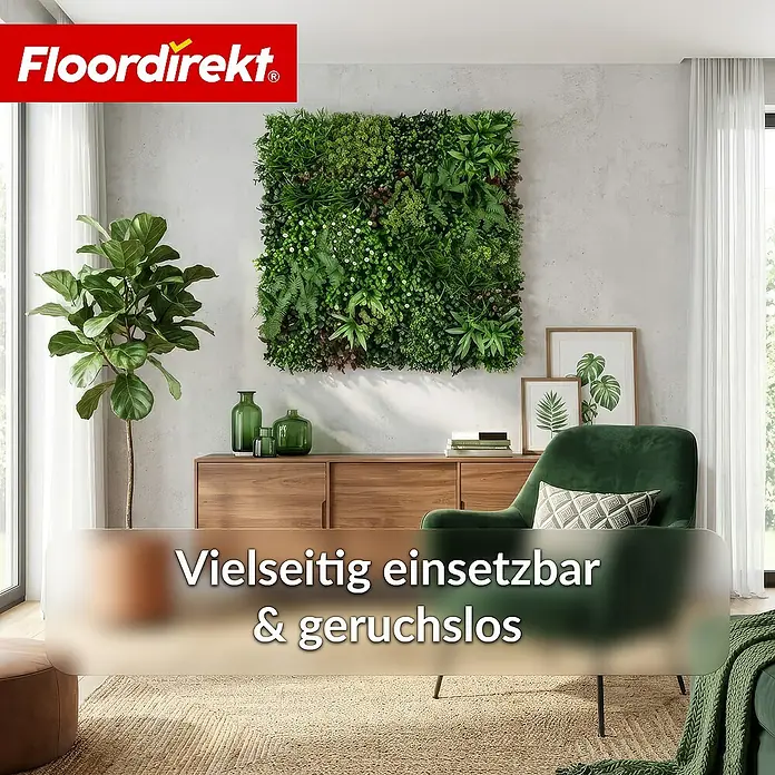 Floordirekt Kunstpflanze Pflanzenwand Wonderland - 100 x 100 cm - mit erweiterbarem Klick-System - Kunststoff
