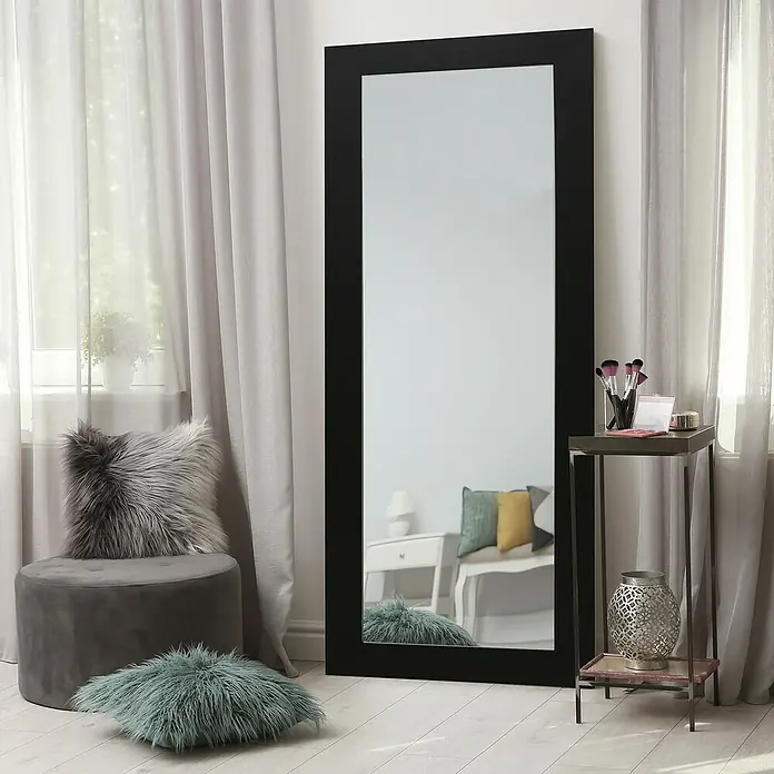 Espejo de pared 249 - 55 x 150 cm, Negro - Elegante espejo de cuerpo entero con marco negro que añade un toque de estilo a cualquier habitación. Perfecto para vestidor o dormitorio.