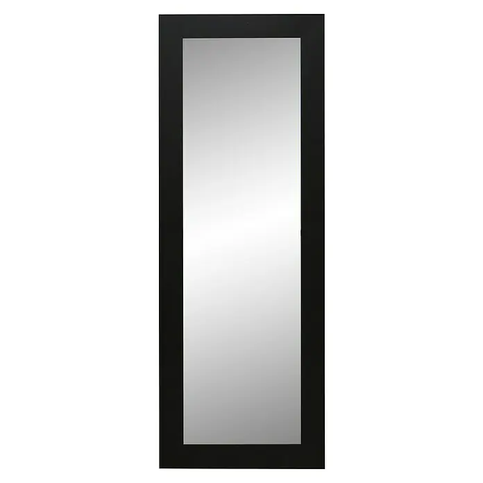 Espejo de pared 249 - 55 x 150 cm, Negro - Un espejo rectangular moderno con un marco negro delgado, perfecto para un pasillo o baño.