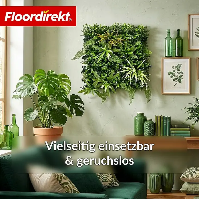 Floordirekt Kunstpflanze Pflanzenwand Fire Sky - 50 x 50 cm - mit erweiterbarem Klick-System - Höhe: 7 cm, Kunststoff