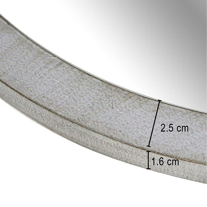 Espejo de pared Circular (Diámetro: 55 cm, Plata betún) | BAUHAUS