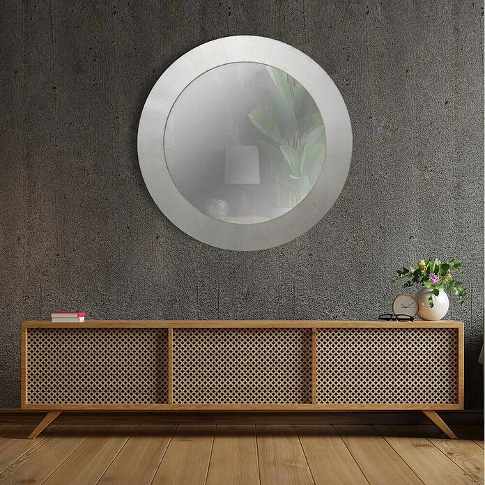 Espejo de pared Circular (Diámetro: 60 cm, Plata betún) | BAUHAUS