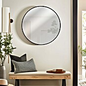 Espejo de pared de hierro (Diámetro: 60 cm, Negro) | BAUHAUS