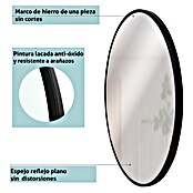 Espejo de pared de hierro (Diámetro: 60 cm, Negro) | BAUHAUS