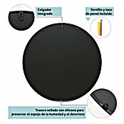 Espejo de pared de hierro (Diámetro: 60 cm, Negro) | BAUHAUS