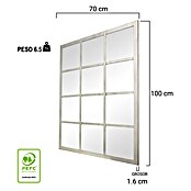 Espejo de pared Siena (70 x 100 cm, Blanco betún) | BAUHAUS
