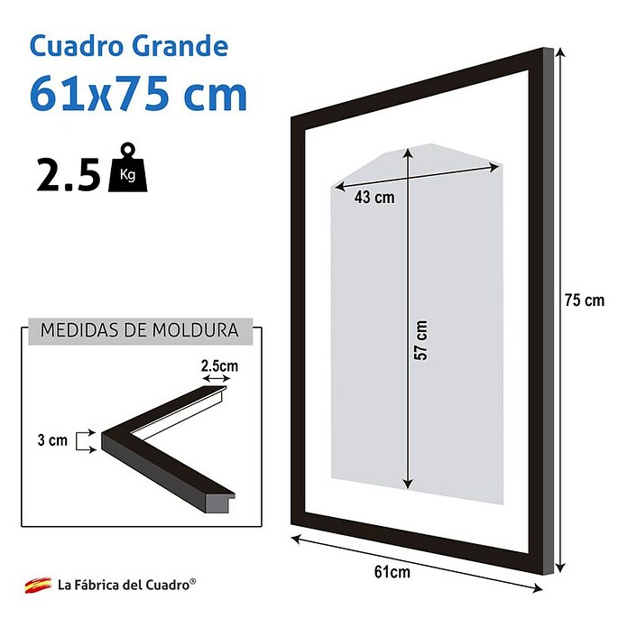 Cuadro enmarcado para camiseta (Negro, An x Al: 57 x 71 cm) | BAUHAUS