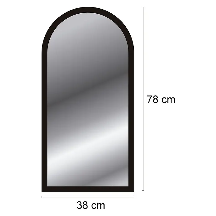 Espejo de pared Arco - 38 x 78 cm, Roble - Elegante foto de espejo con dimensiones de 78 cm de altura y 38 cm de ancho.