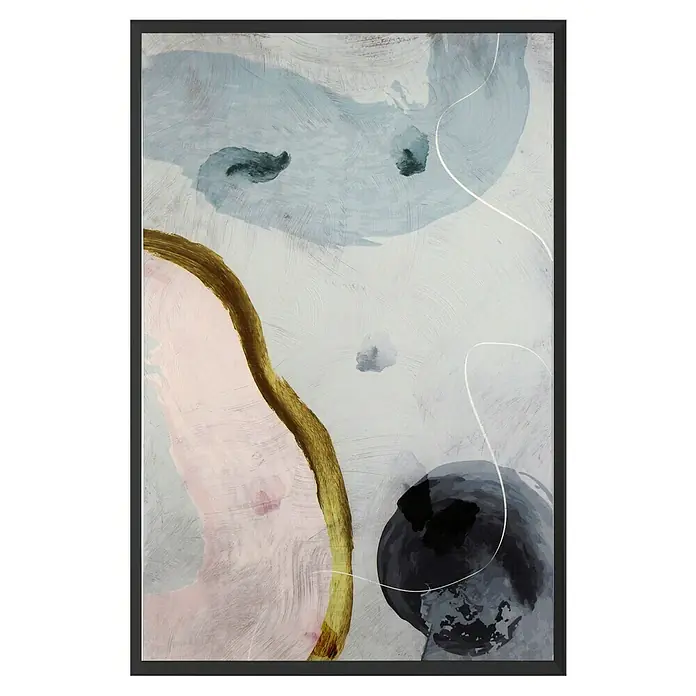 Cuadro 511 - Abstracto 511, An x Al: 42 x 52 cm, 1 pzs. - Pintura abstracta enmarcada, que combina arte moderno con formas y texturas en colores suaves. Un atractivo para cualquier espacio.