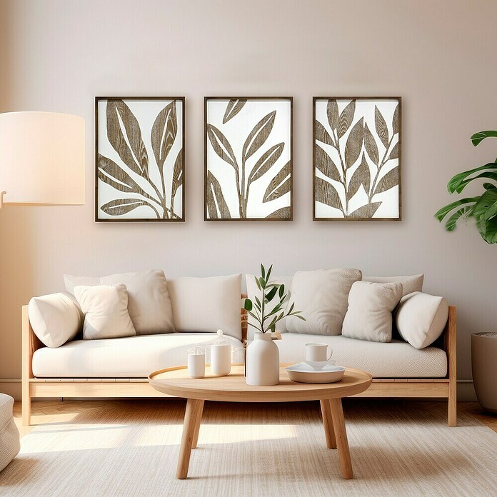 Cuadro de madera Floral Set de 3 (Floral, An x Al: 50 x 70 cm, 3 pzs.) | BAUHAUS
