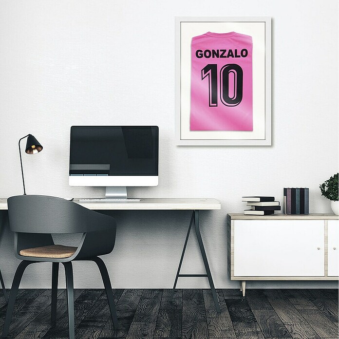 Cuadro enmarcado para camiseta (Blanco, An x Al: 57 x 71 cm) | BAUHAUS