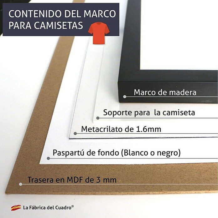 Cuadro enmarcado para camiseta (Negro, An x Al: 57 x 71 cm) | BAUHAUS