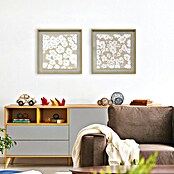 Cuadro set de 2 Flores en Relieve (Flores en relieve, An x Al: 50 x 50 cm, 2 pzs.) | BAUHAUS