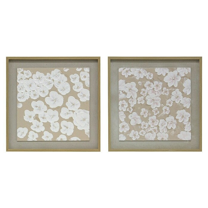 Cuadro set de 2 Flores en Relieve (Flores en relieve, An x Al: 50 x 50 cm, 2 pzs.) | BAUHAUS