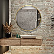 Espejo de pared Circular (Diámetro: 55 cm, Oro betún) | BAUHAUS