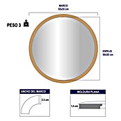 Espejo de pared Circular (Diámetro: 55 cm, Oro betún) | BAUHAUS