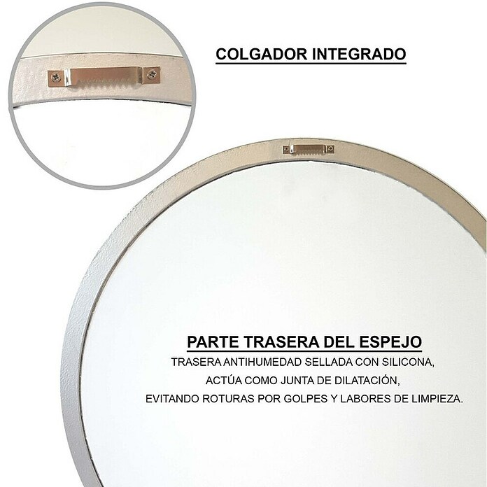 Espejo de pared Circular (Diámetro: 55 cm, Oro betún) | BAUHAUS