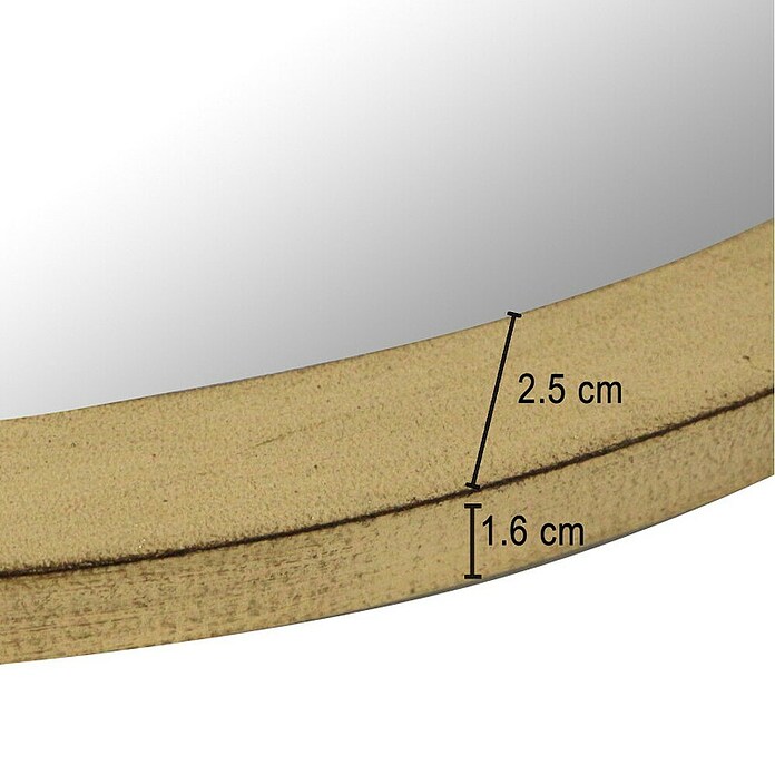 Espejo de pared Circular (Diámetro: 55 cm, Oro betún) | BAUHAUS
