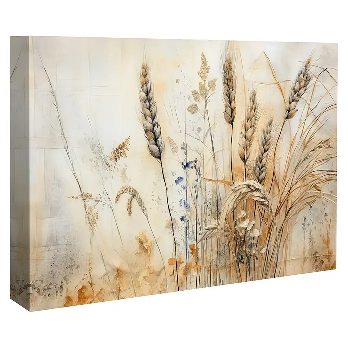 Armario de contadores Trigal - Trigal, An x Al: 47 x 37 cm - Elegante lienzo con motivo de espigas de trigo a la acuarela. Perfecto para una decoración de pared natural y elegante.