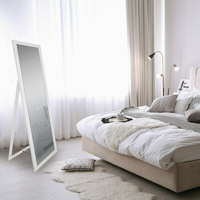Espejo vertical de pie 248 (50 x 160 cm, Blanco, Madera) | BAUHAUS