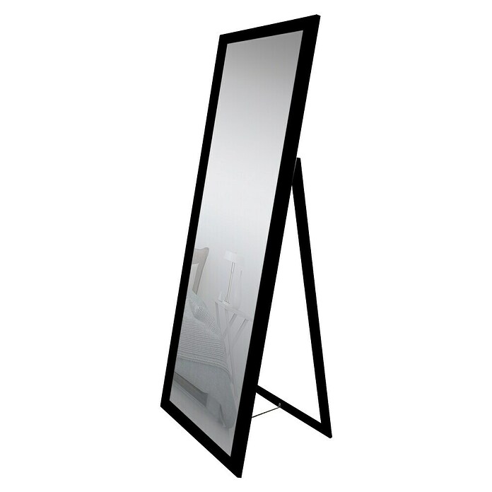Espejo vertical de pie 248 (50 x 160 cm, Negro, Madera) | BAUHAUS