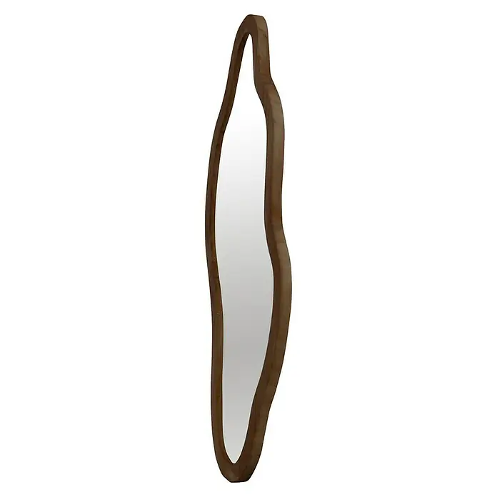 Espejo de pared Onda - 38 x 78 cm, Tabaco - Un espejo decorativo con un marco de madera único. El espejo aporta un encanto natural a cualquier habitación.