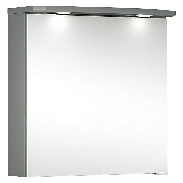 Camargue Orion LED-Spiegelschrank - B x H: 60 x 67,2 cm, Mit Beleuchtung, Anthrazit - Ein eleganter Spiegelschrank in Grau mit integrierter Beleuchtung für stilvolle Badezimmer. Praktische Aufbewahrung kombiniert mit modernem Design.