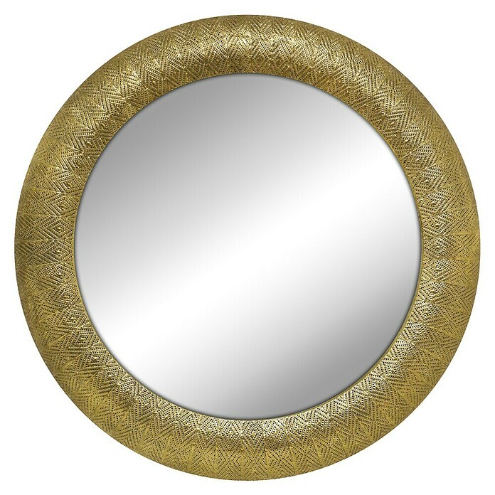 Espejo de pared Jordania (Diámetro: 80 cm, Oro) | BAUHAUS