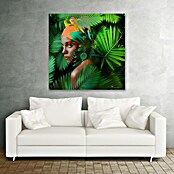 Lienzo Mujer Palmera (Mujer y palmera, An x Al: 80 x 80 cm, 1 pzs.) | BAUHAUS