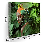 Lienzo Mujer Palmera (Mujer y palmera, An x Al: 80 x 80 cm, 1 pzs.) | BAUHAUS