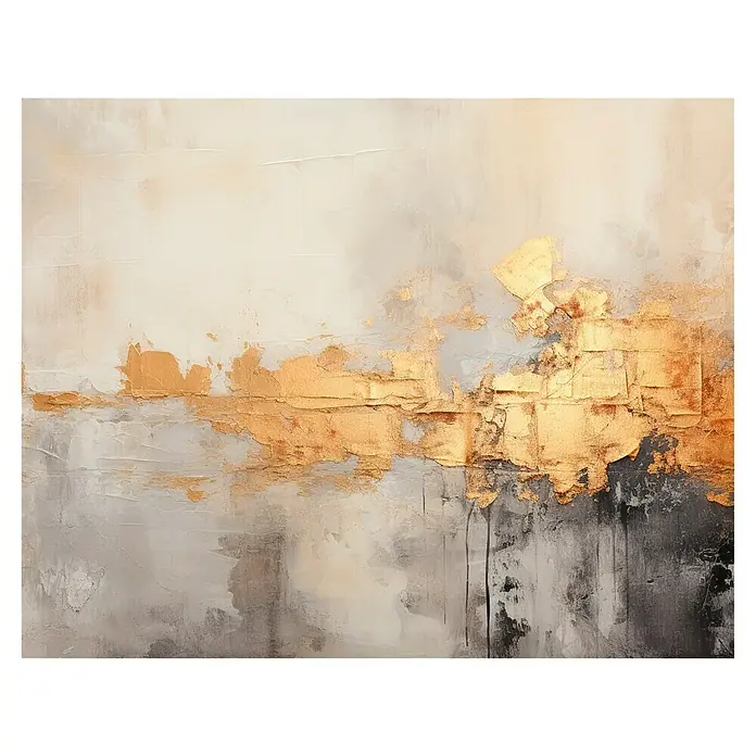 Armario de contadores Aureo - Aureo, An x Al: 47 x 37 cm - Pintura abstracta artística con acentos dorados sobre lienzo, que ofrece una estética elegante y moderna para realzar cualquier espacio.