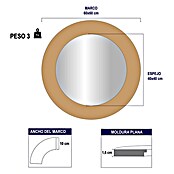 Espejo de pared Circular (Diámetro: 60 cm, Plata betún) | BAUHAUS