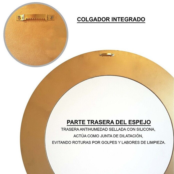 Espejo de pared Circular (Diámetro: 60 cm, Plata betún) | BAUHAUS