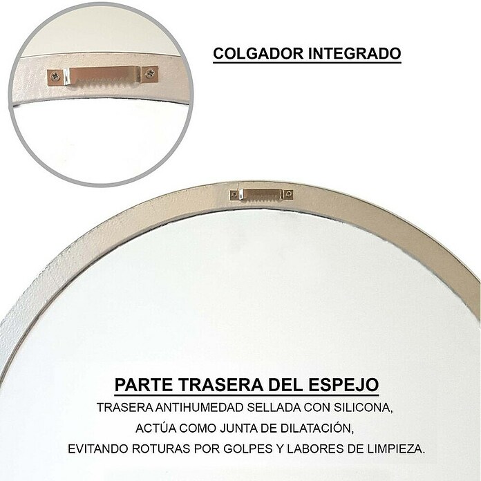 Espejo de pared Ovalado (45 x 70 cm, Oro betún) | BAUHAUS